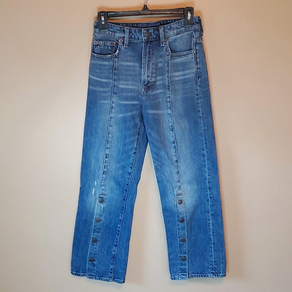Lucky Brand | Straight Leg Button Side Blue Denim Jeans Size 2 26 - Picture 3 of 11
